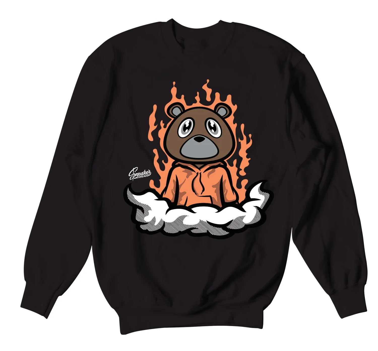 700 Wash Orange Sweater - Fly Bear - Black