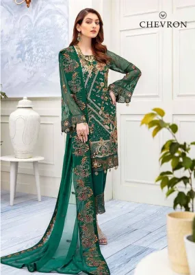 A-207R Exotic Amalgamation - Readymade Chiffon Suit - Chevron Vol 2 Ramsha