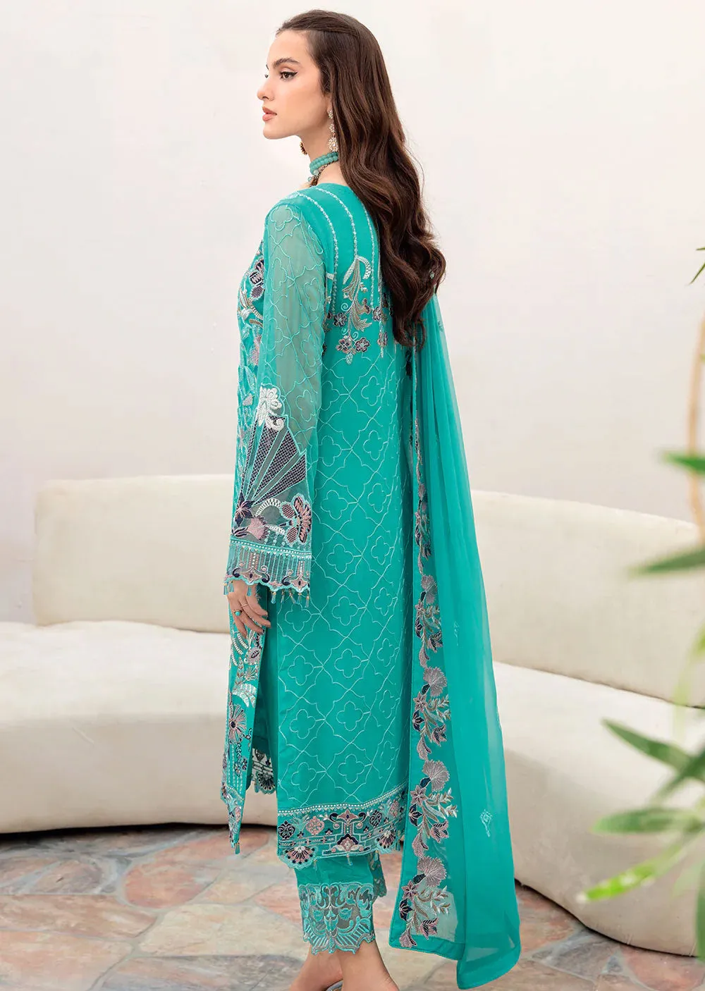 A-708-R - Readymade - Ramsha Chevron Chiffon Collection Vol 7