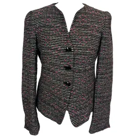 Armani Collezioni Black Ecru & Pink Weave Jacket M