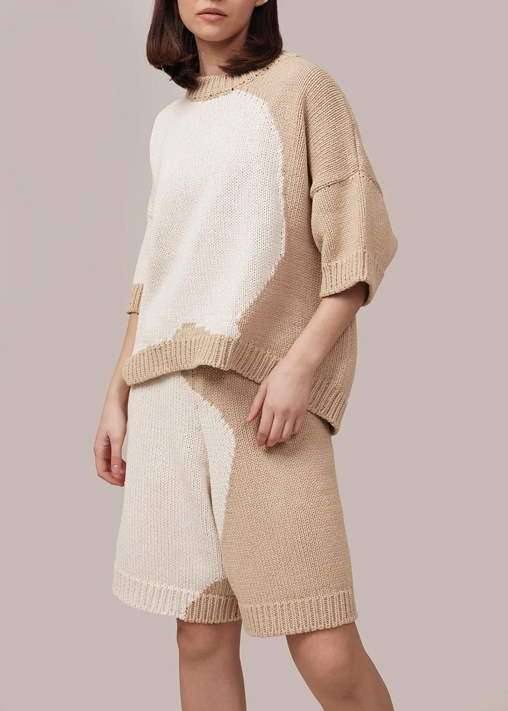 Bicolour Cotton Sweater