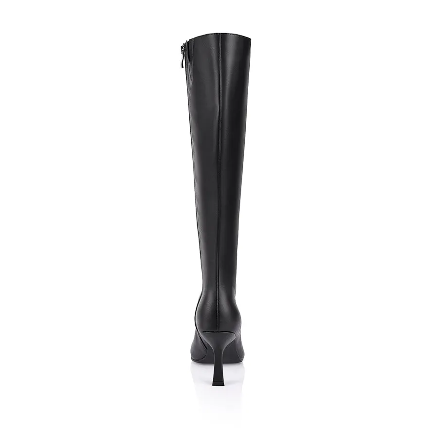 Billy Knee High Boots - Black