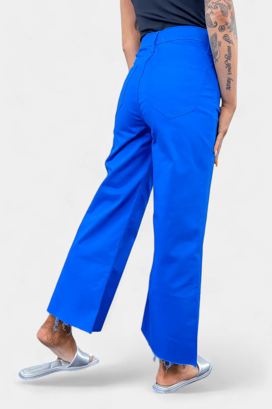 Blue Flare Cropped Denim Pant