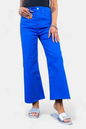 Blue Flare Cropped Denim Pant