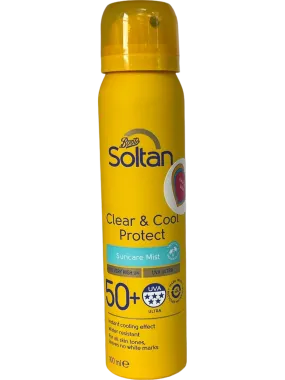 Boots Soltan Clear & Cool Protect Sunscreen Mist SPF 50  Yellow 100ml