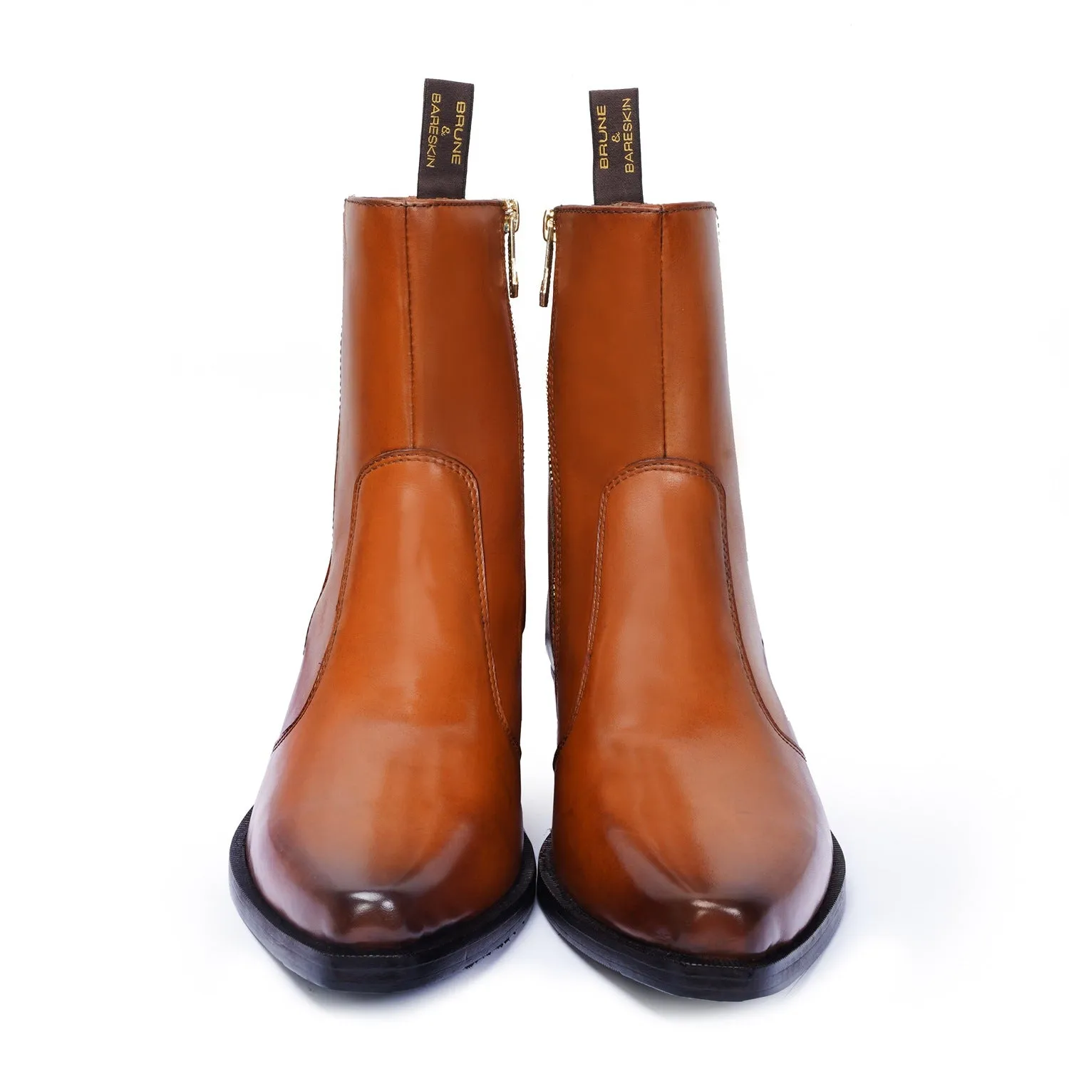 Brush Off Cowboy Boot in Tan Leather