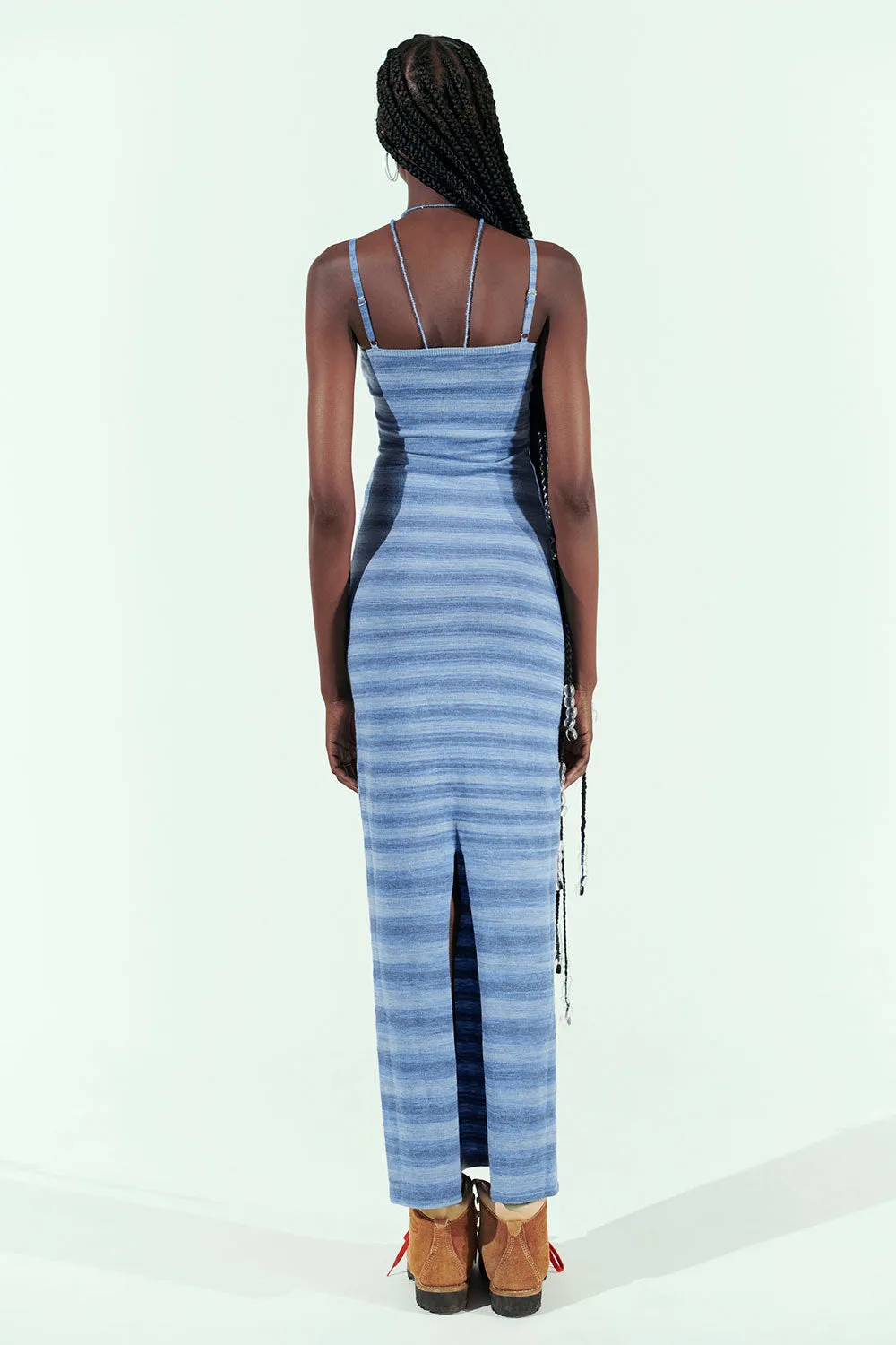 Carmen Lightweight Knit Maxi Dress - Sonoma Stripe Blue