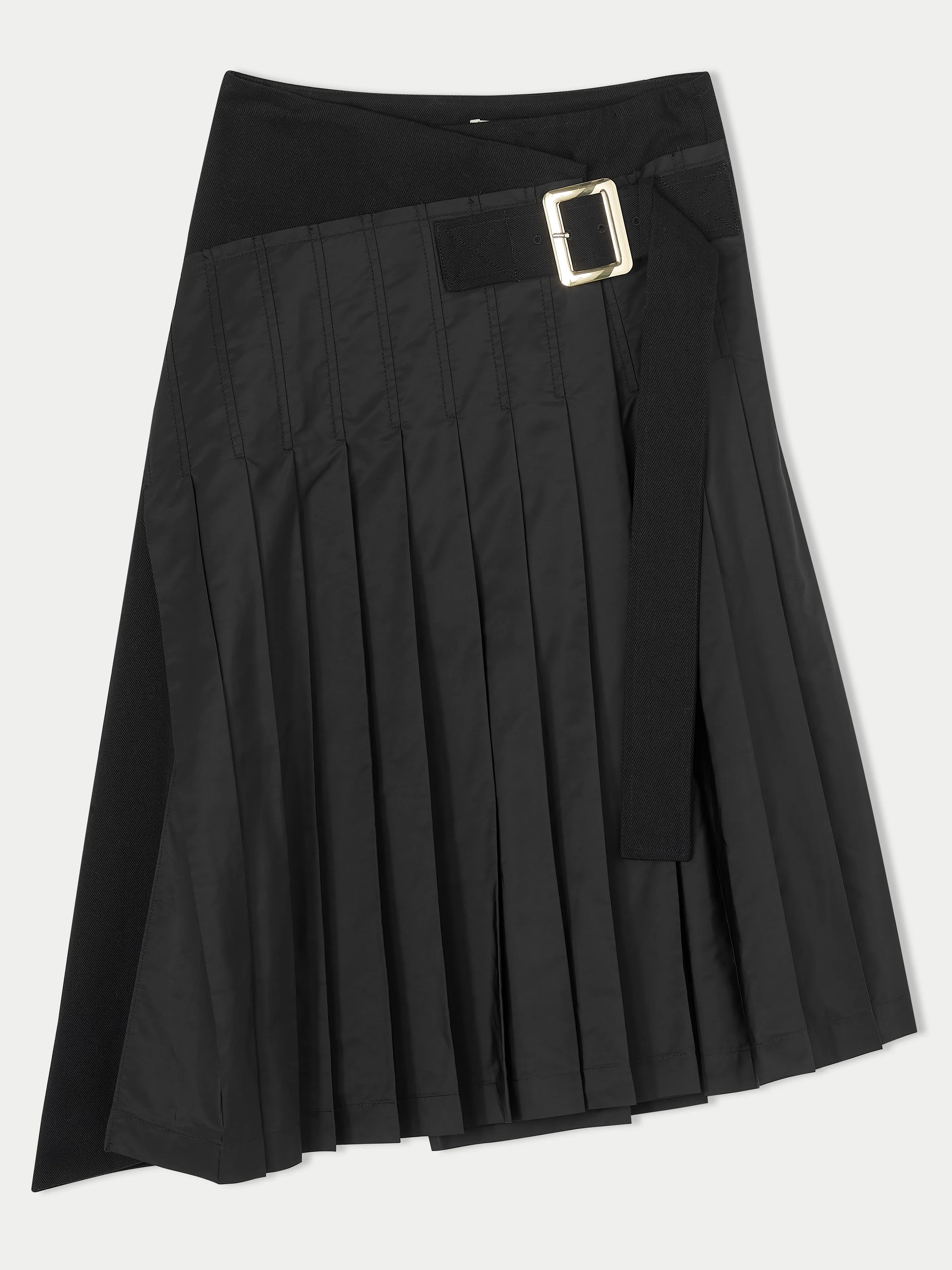 Collagerie Pleated Kilt Skirt | Black