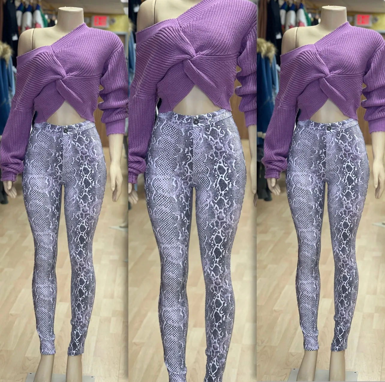 Cotton Fun Twist Pants ( Purple)