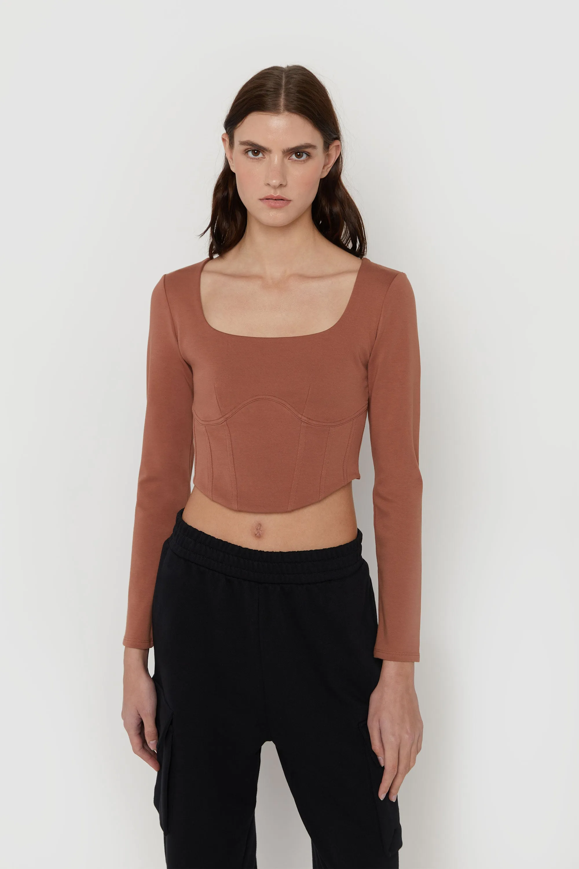 CROPPED CORSET DETAIL TOP