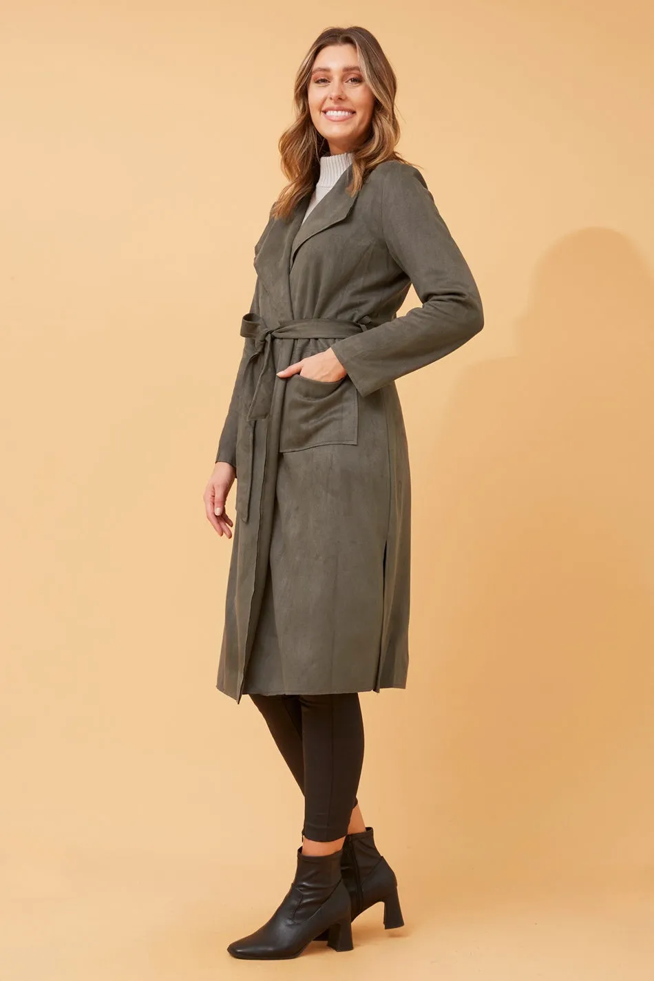 DELINA FAUX SUEDE COAT