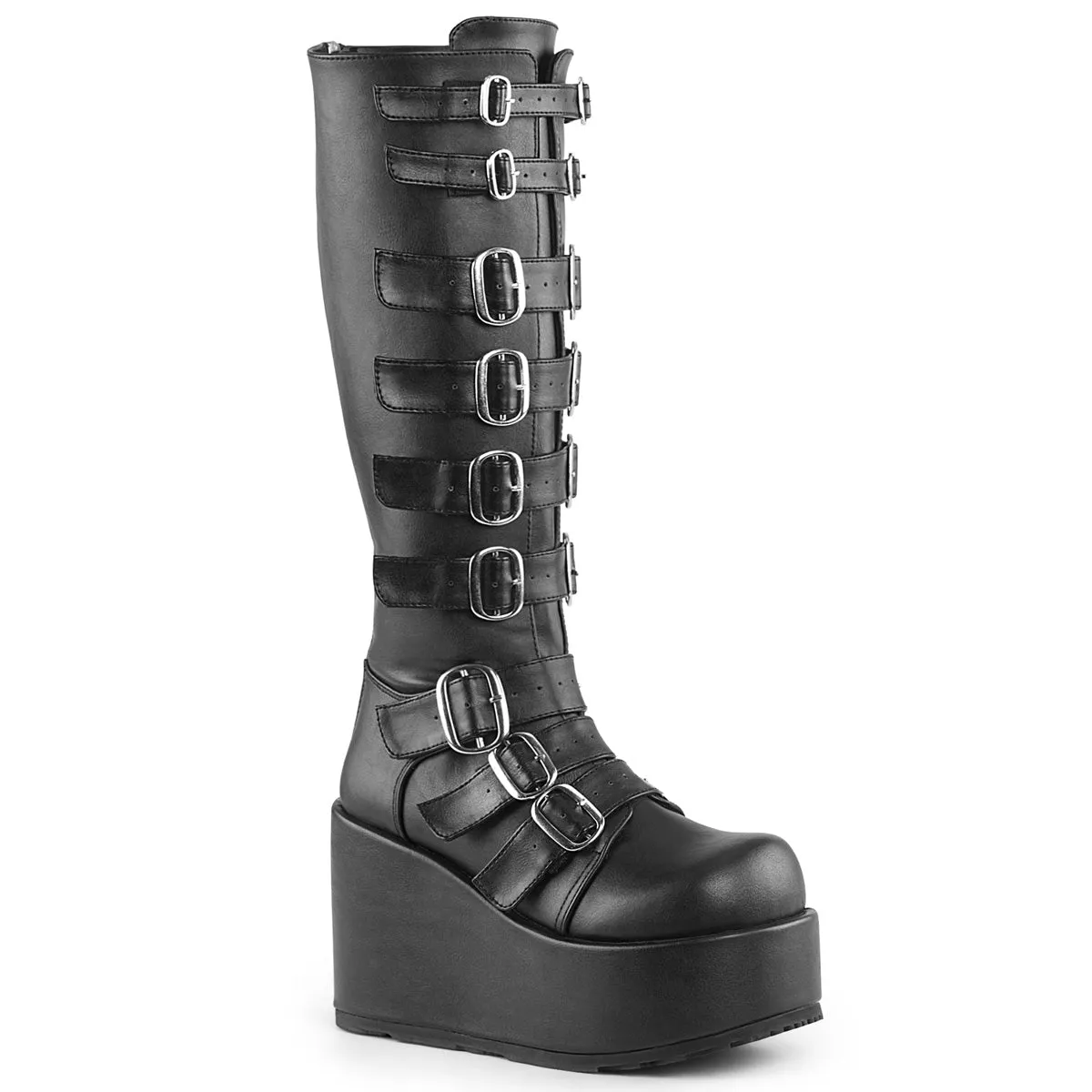 Demonia CONCORD-108 | Black Vegan Leather Knee High Boots