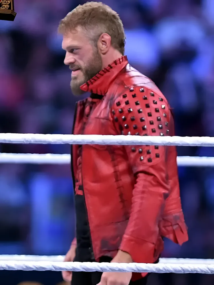 Edge SummerSlam Studded Red Leather Jacket