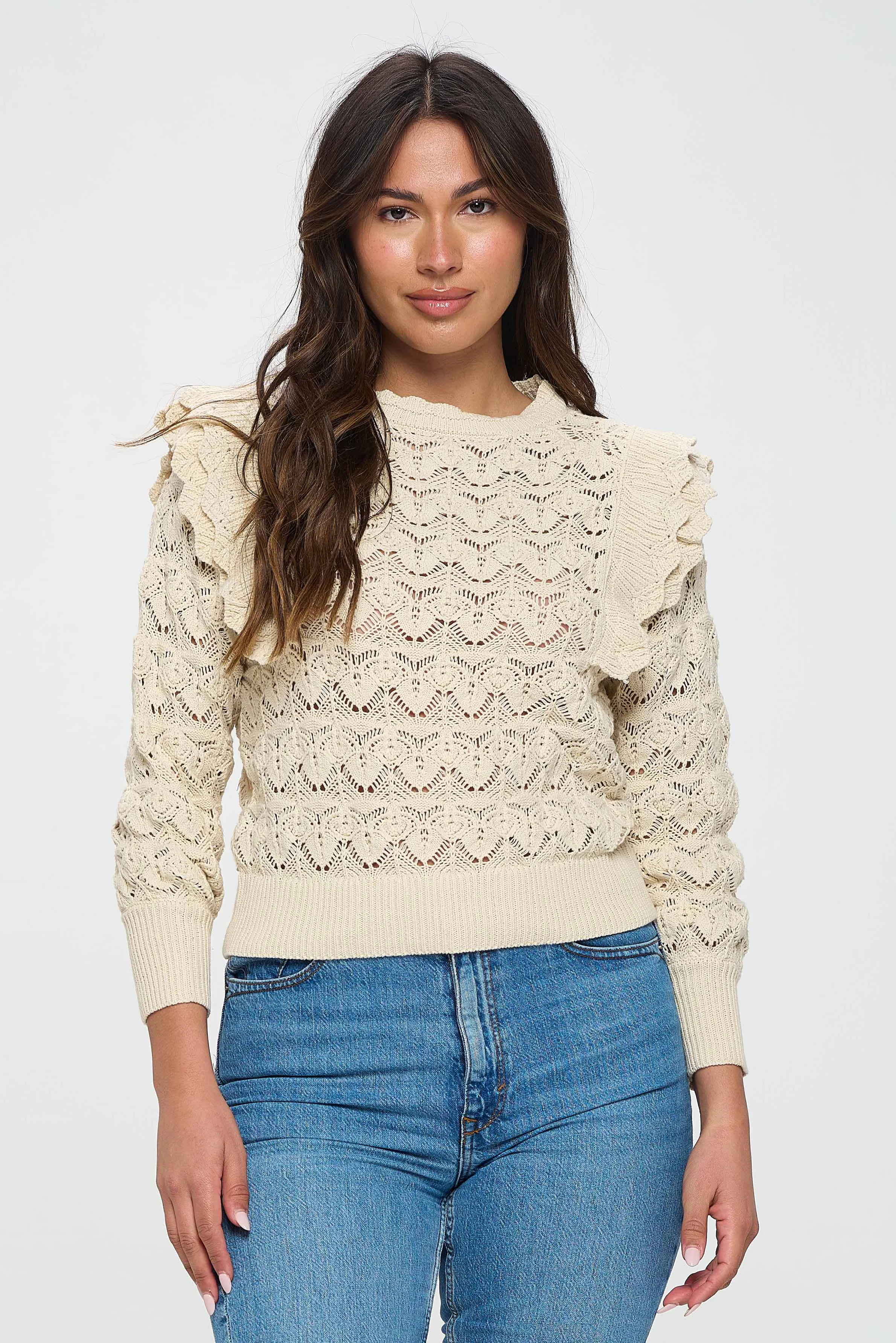 Elegant Beige Intricate Top