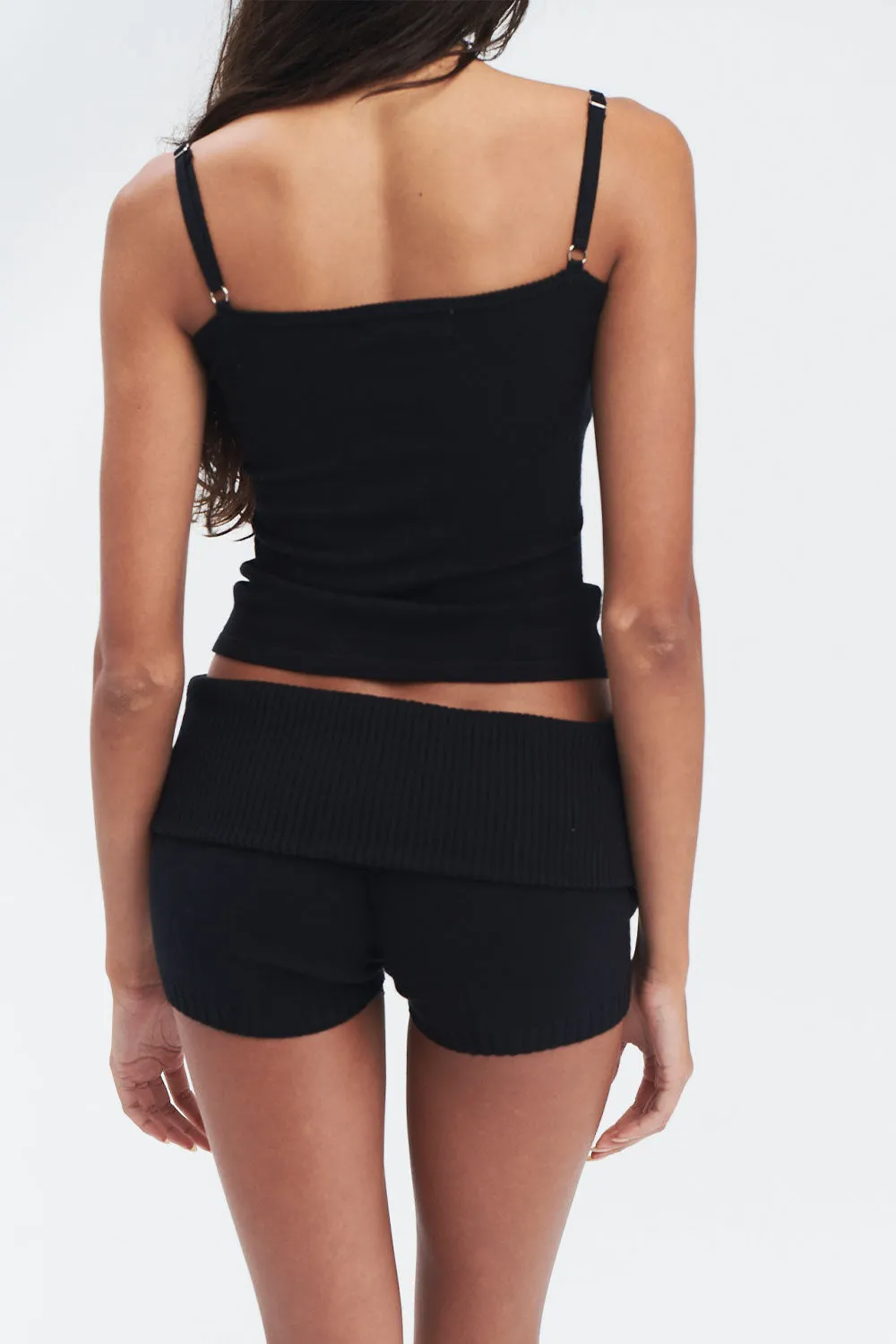 Estelle Lightweight Knit Mini Short - Black