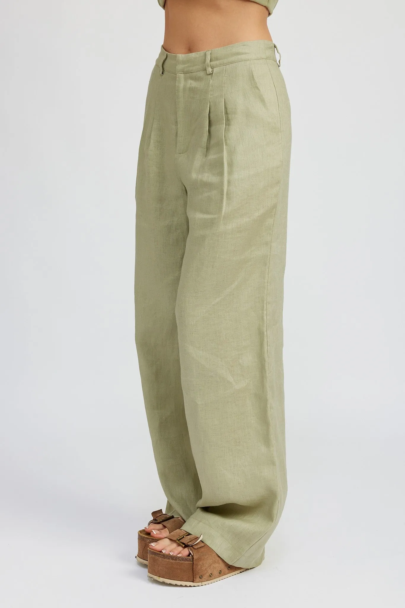 Fern Pleated Linen Pants