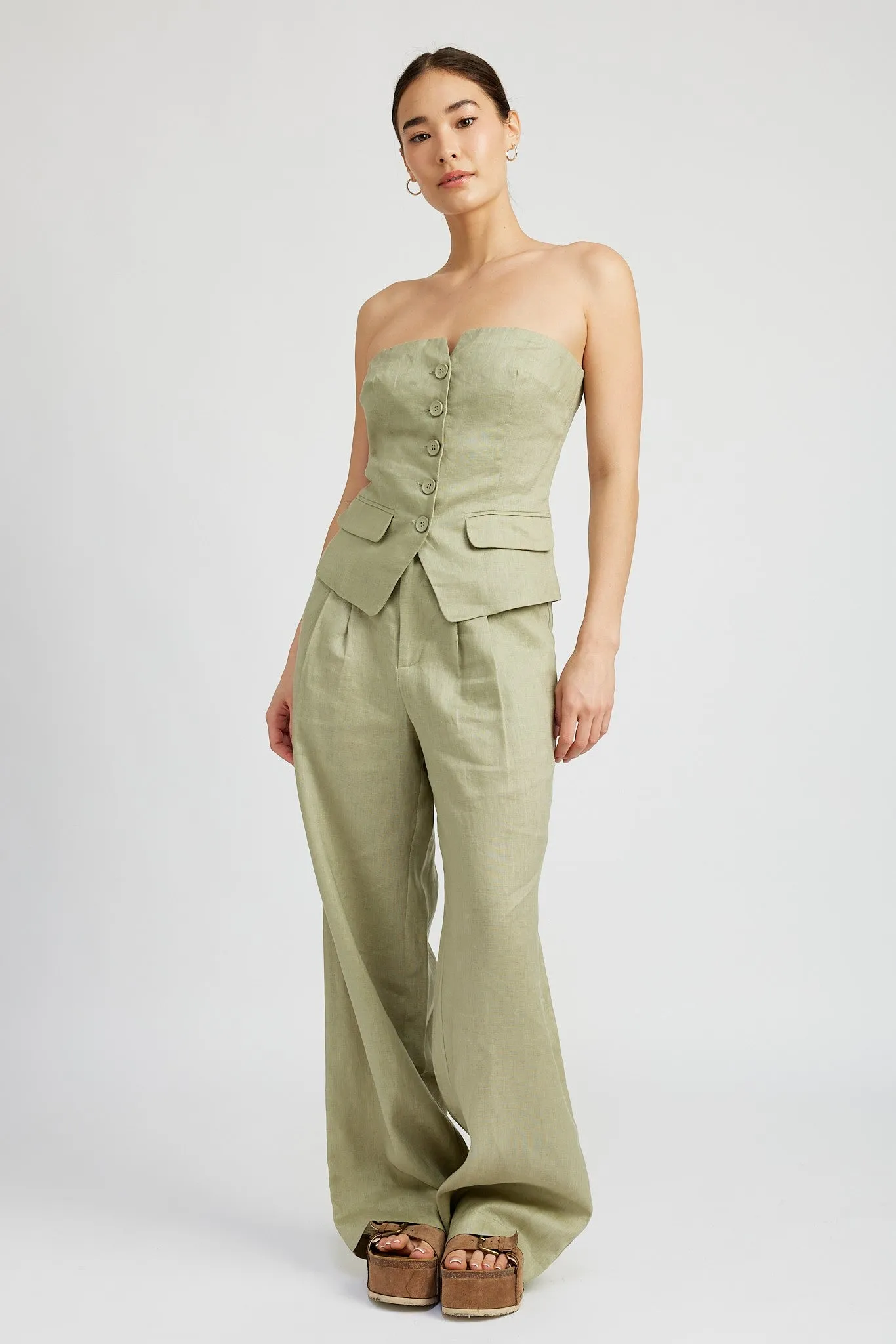 Fern Pleated Linen Pants