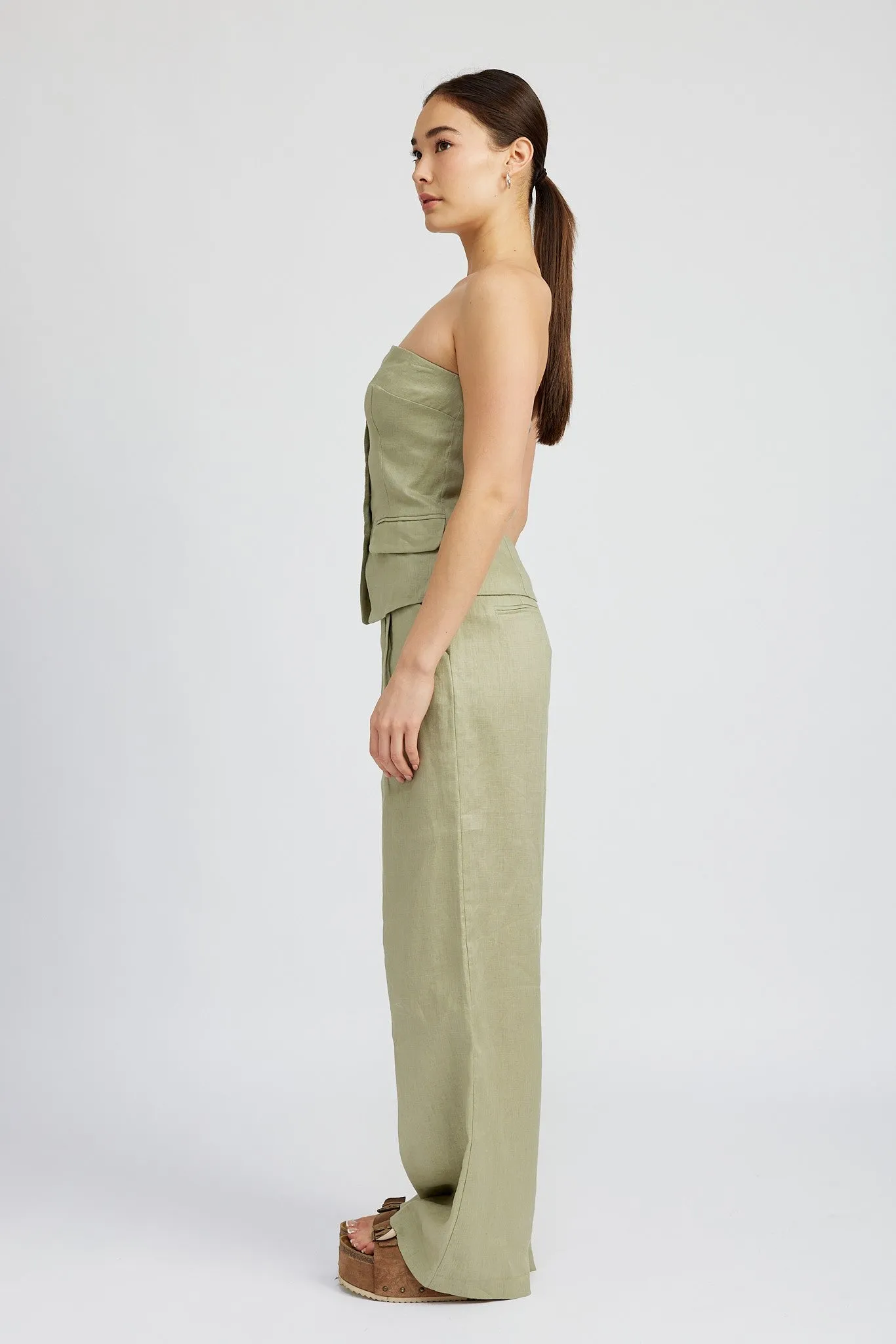 Fern Pleated Linen Pants