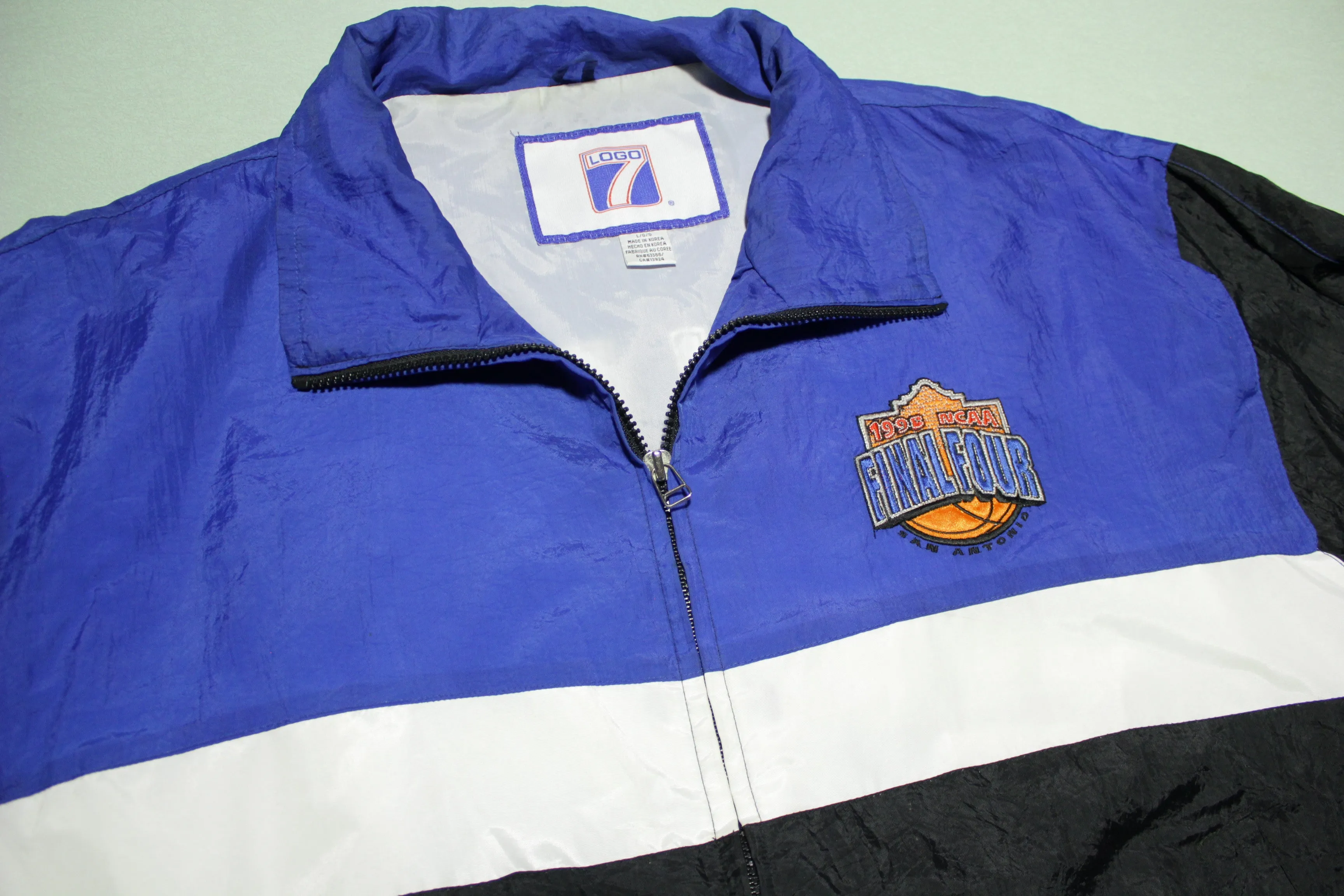 Final Four Logo 7 Vintage 1998 90's Windbreaker Spellout NCAA Embroidered Jacket