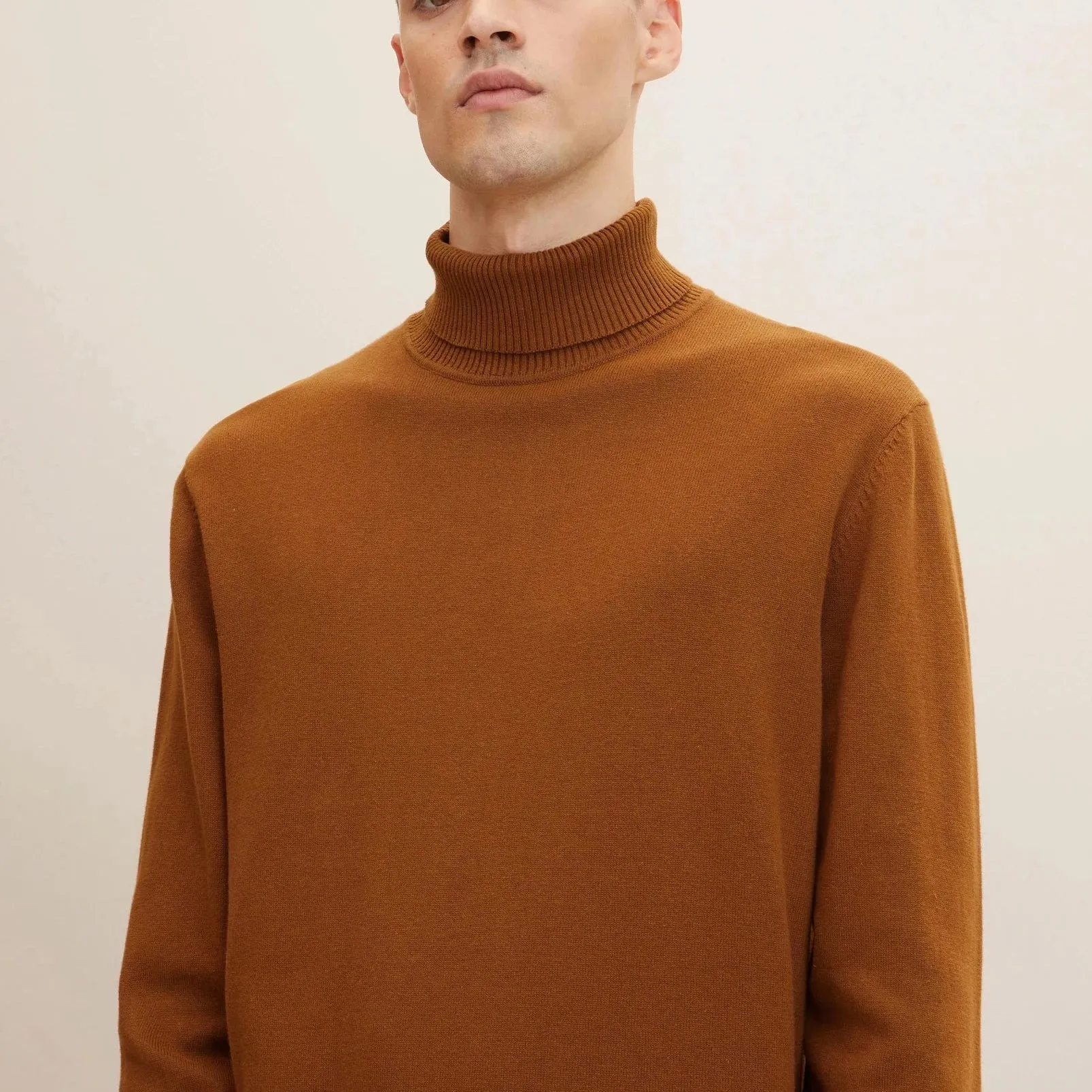 Fine Knitted Turtleneck (Brown)