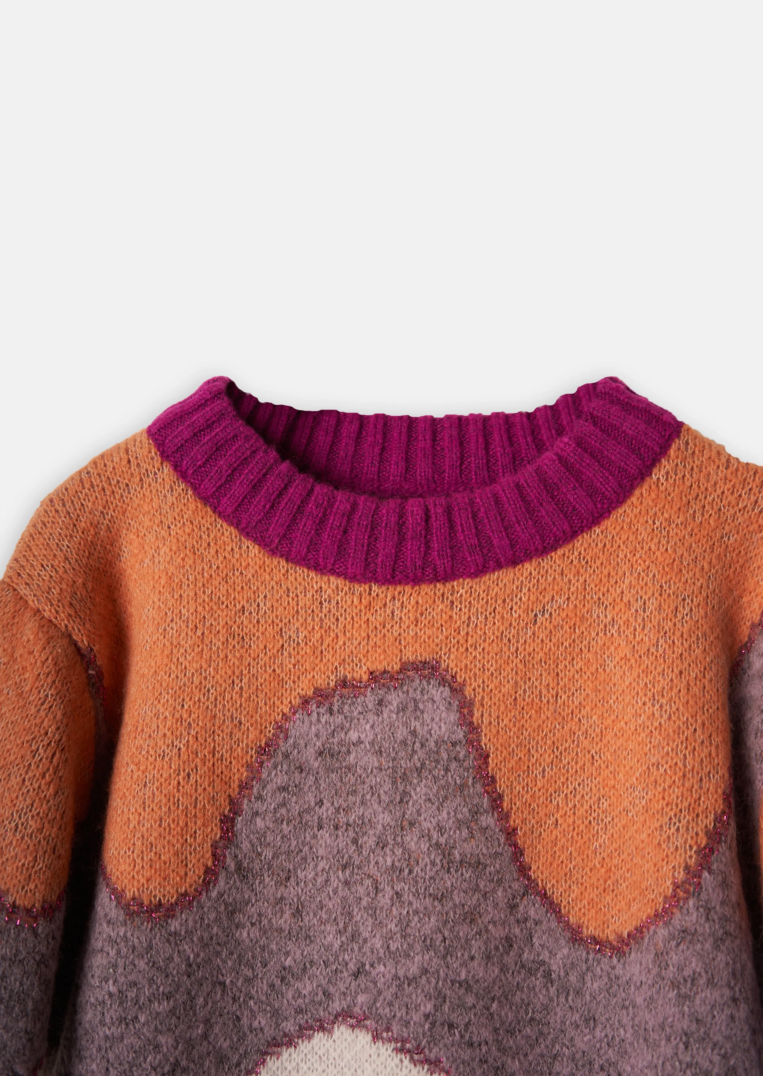 Girls Colour Blocked Jacquard Sweater