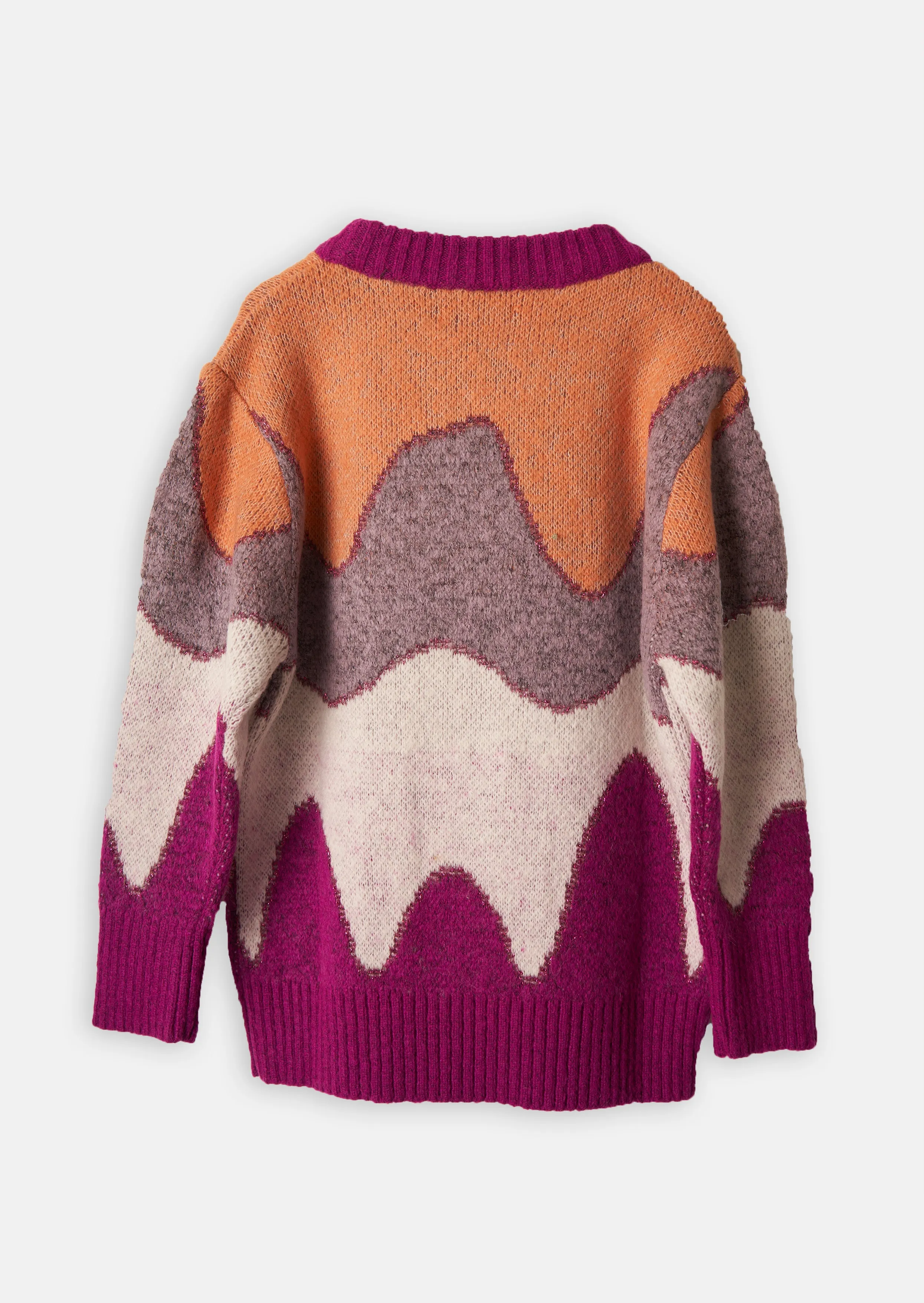 Girls Colour Blocked Jacquard Sweater