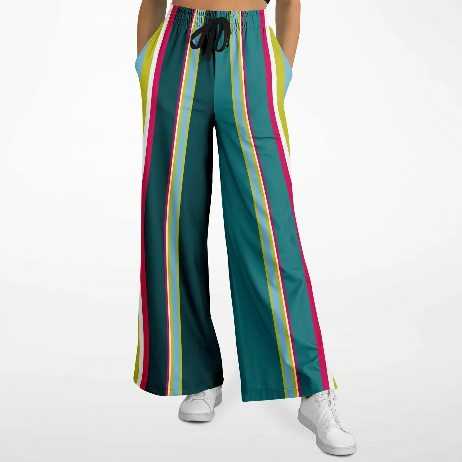 Green Calypso Striped Stretchy Phat Bellbottoms