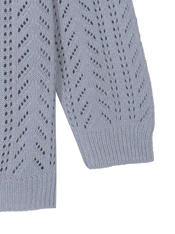 Grey Holed Sweater Cardigan