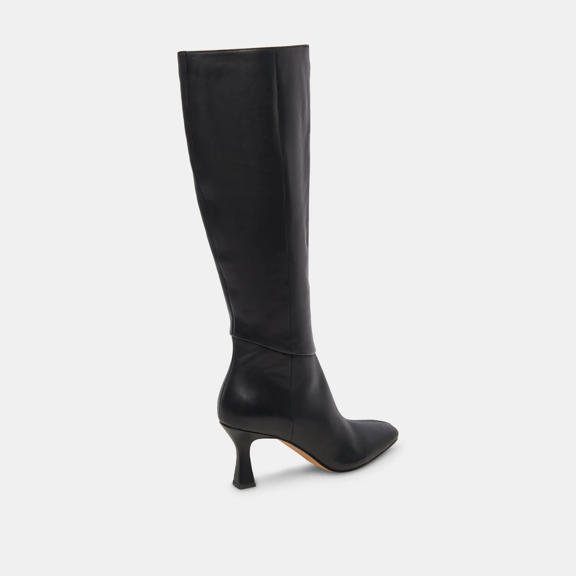 GYRA WIDE CALF BOOTS BLACK LEATHER