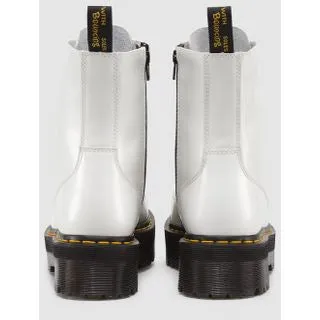 Jadon White Polished Smooth Platform Boot