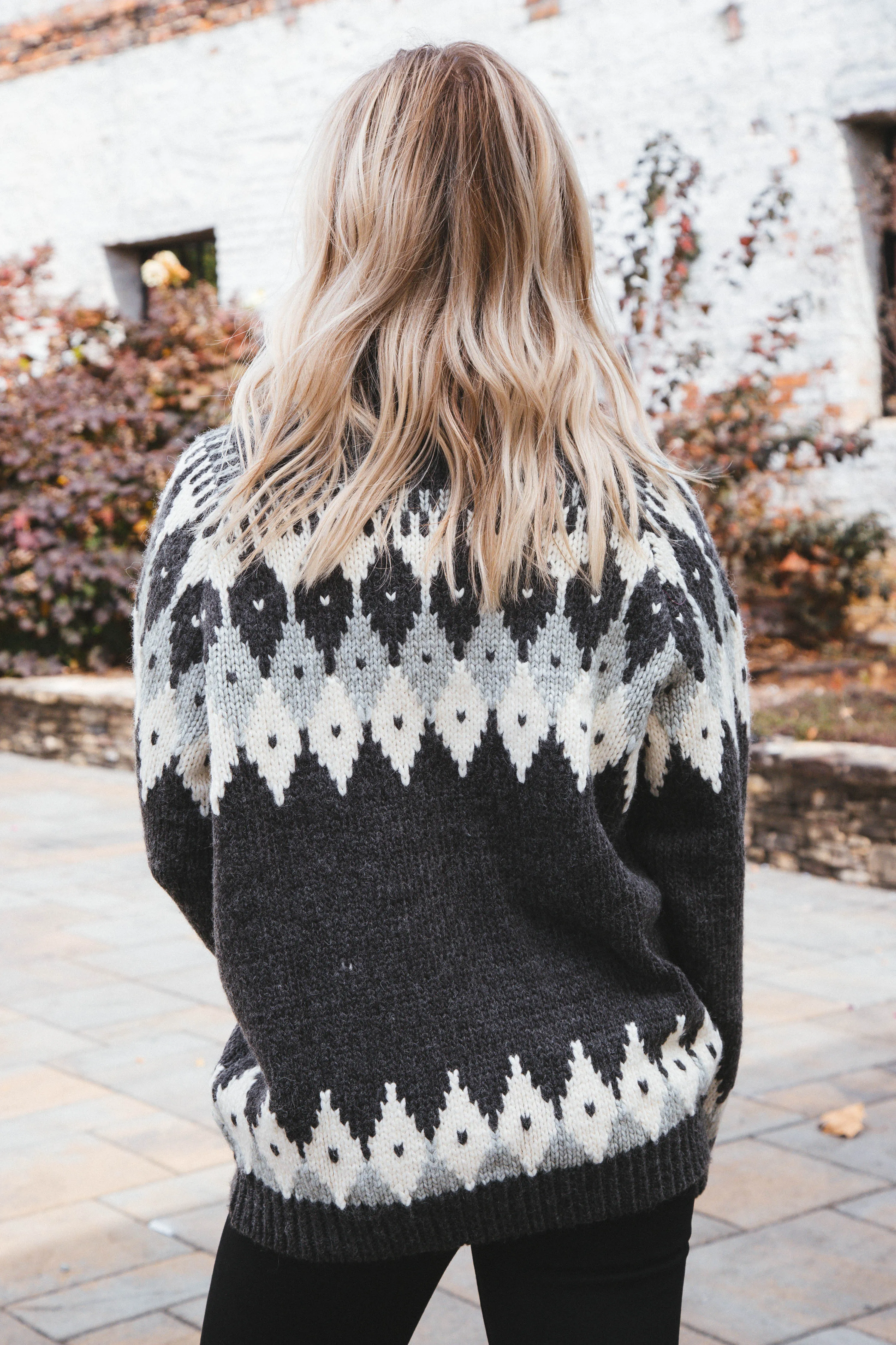 Kira Fair Isle Sweater, Charcoal | Sadie & Sage