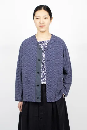 Knit Cardigan Navy/Polka Dot