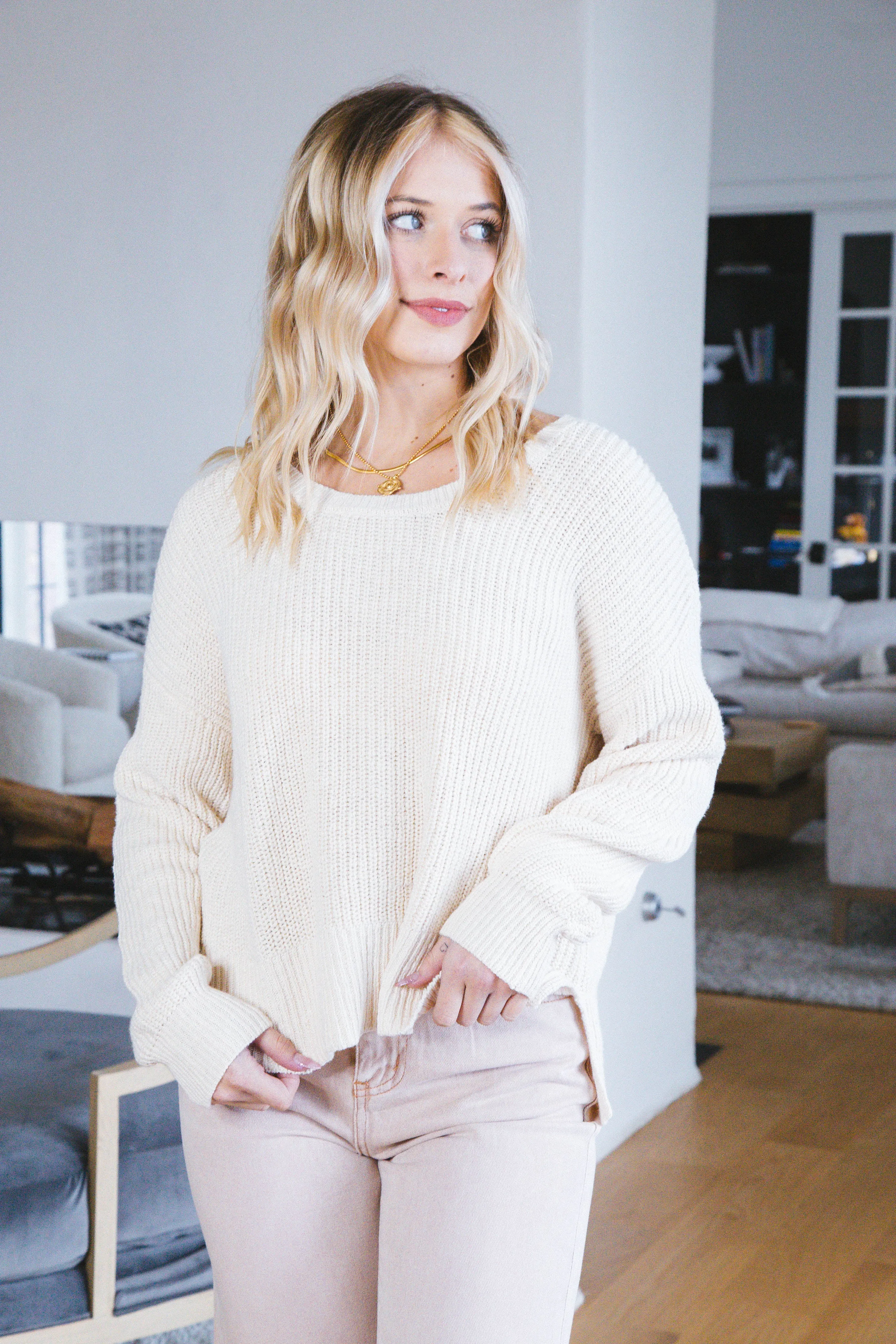 Laurel Scoop Neck Sweater, Eco Natural | Sanctuary