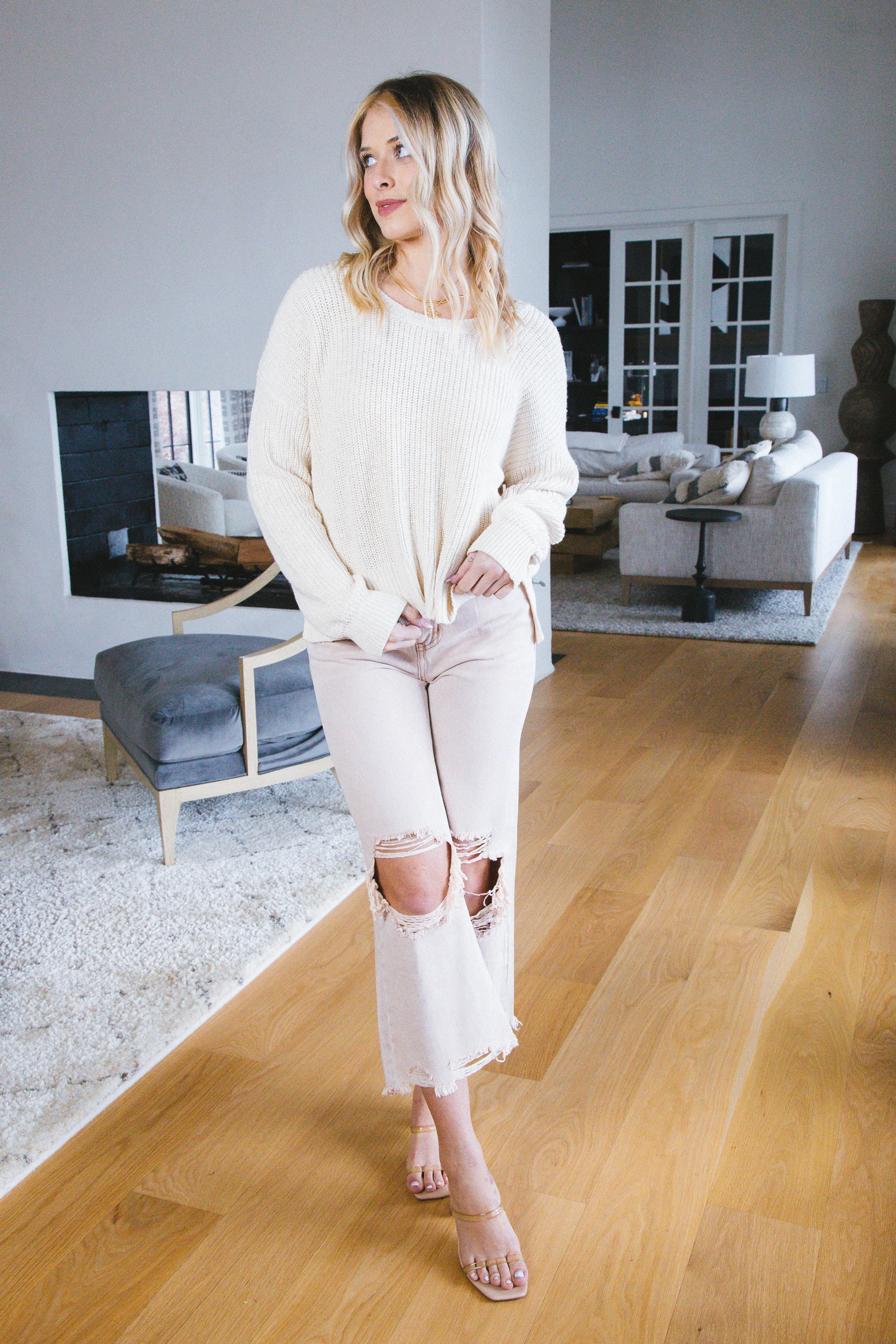 Laurel Scoop Neck Sweater, Eco Natural | Sanctuary