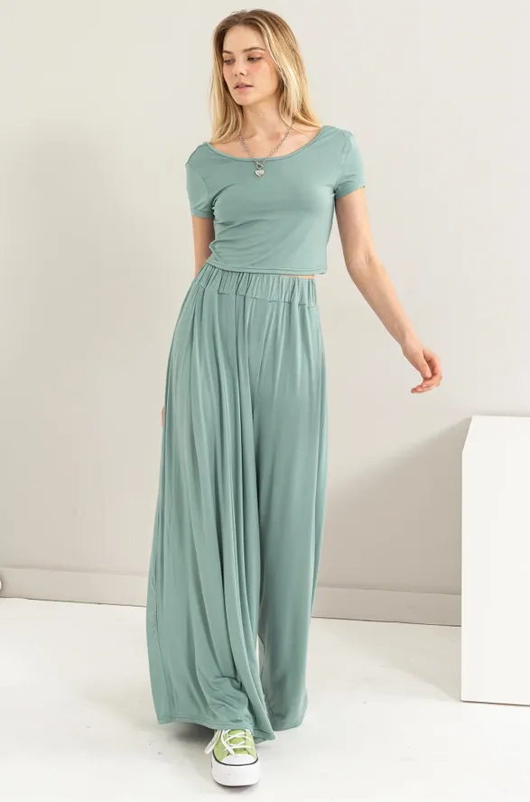 Lily Green Jersey Pants Set