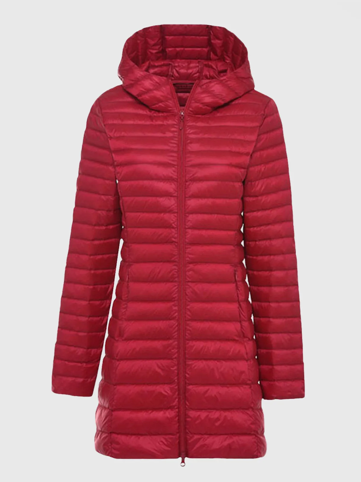 Long Hooded Light Down Puffer  Jacket