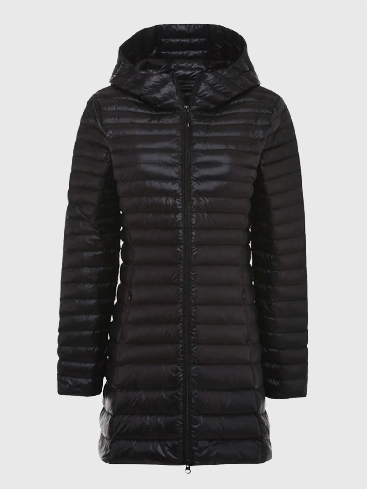 Long Hooded Light Down Puffer  Jacket