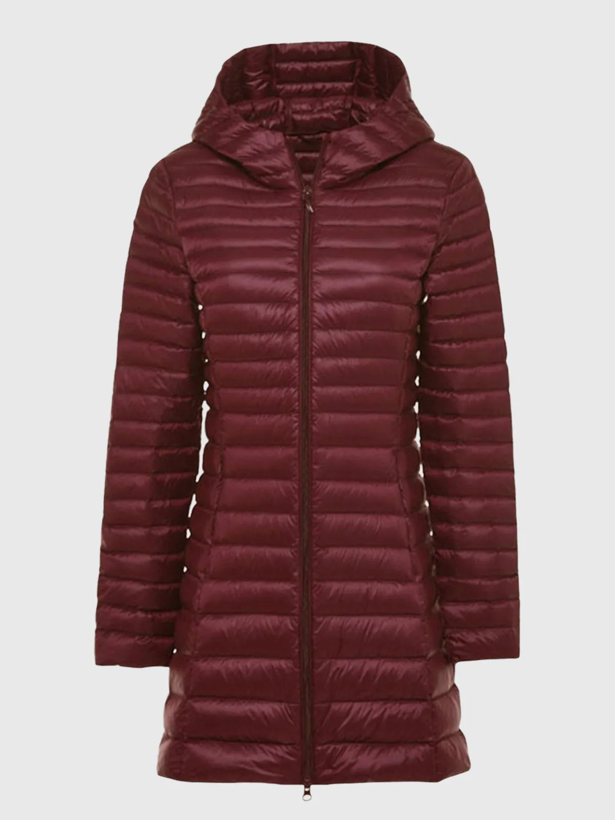 Long Hooded Light Down Puffer  Jacket