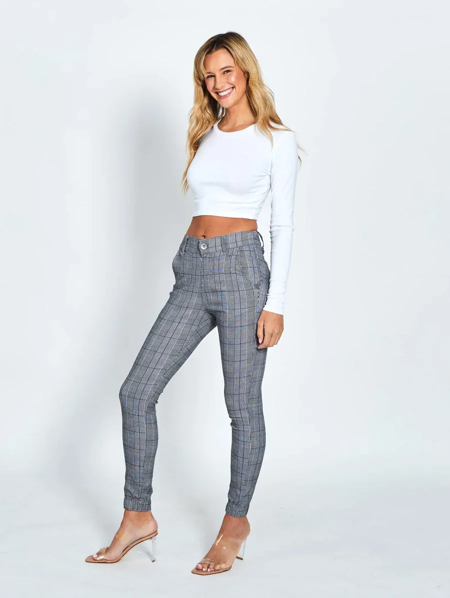 Monaco Wesley Check Jogger - Grey