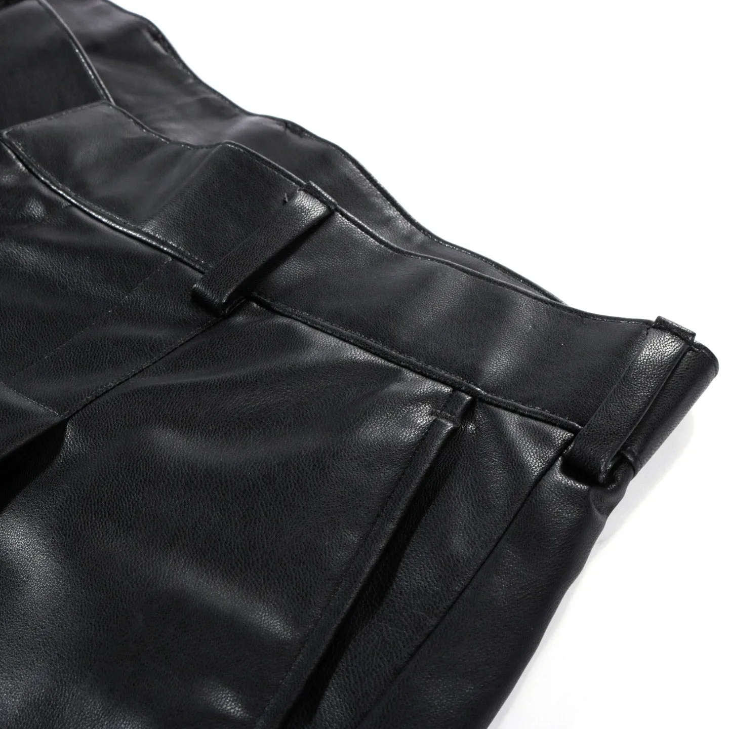 N.HOOLYWOOD 2211-PT50 HALF PANTS SYNTHETIC LEATHER BLACK