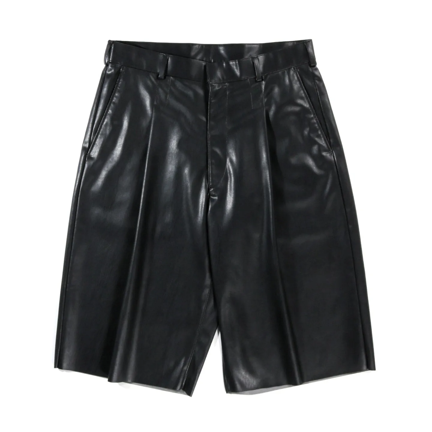 N.HOOLYWOOD 2211-PT50 HALF PANTS SYNTHETIC LEATHER BLACK