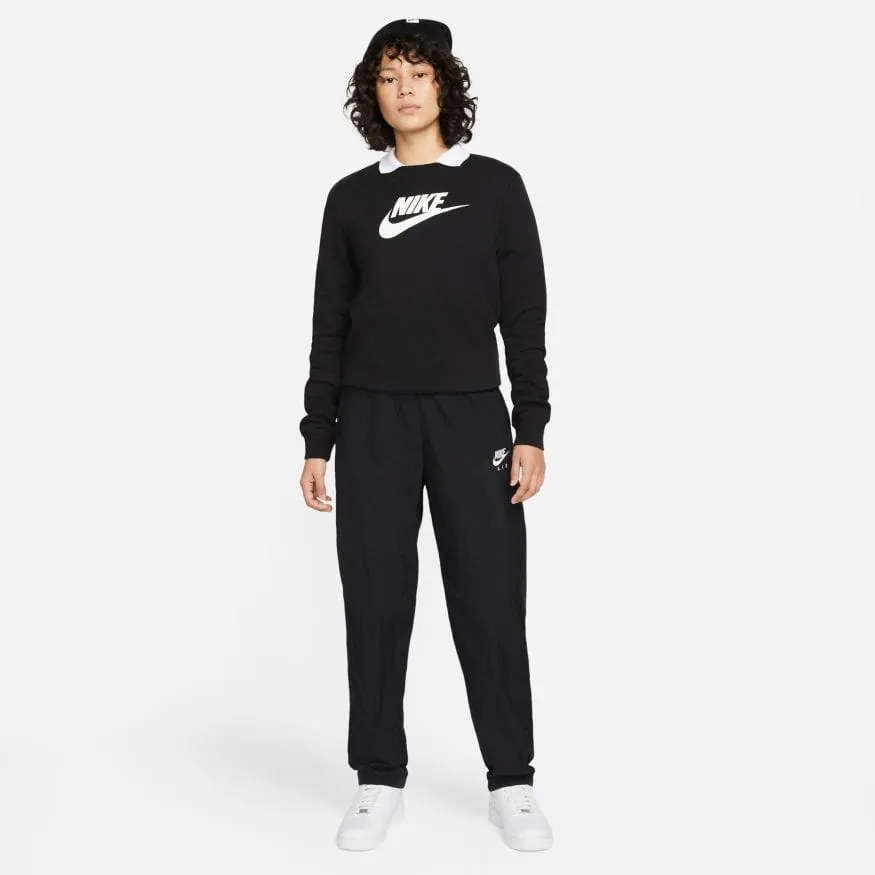 NIKE WOMEN'S SPORTSWEAR CLUB FLEECE BLACK LOGO CREW-NECK SWEATSHIRT