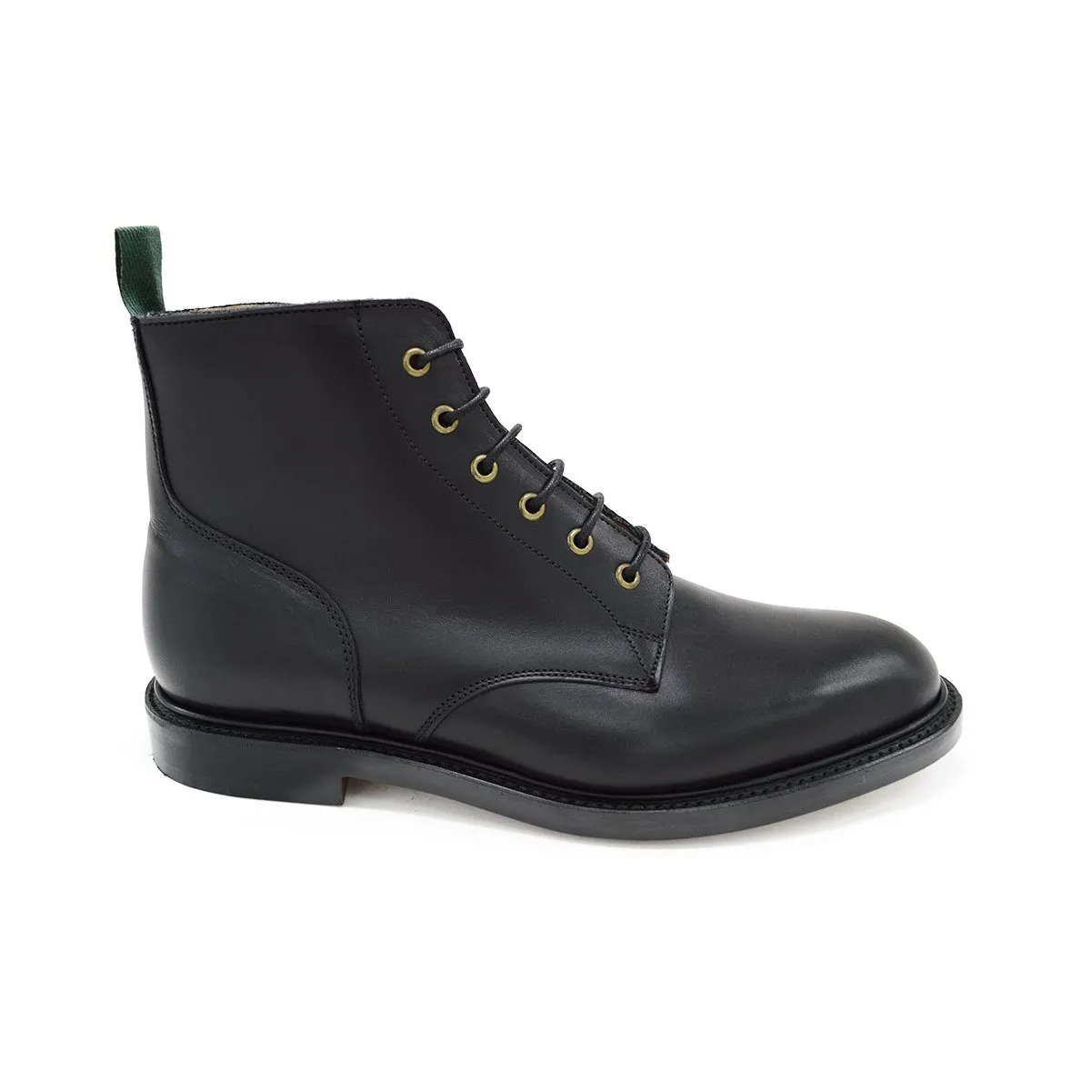 NPS GLADSTONE Plain Derby Boots - Black with Double Leather Sole