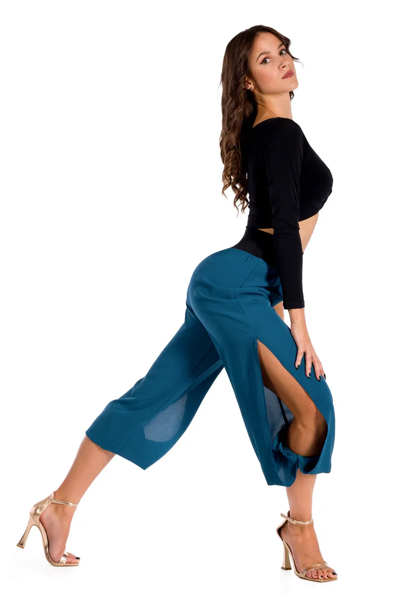 Petrol Blue Gathered Pants