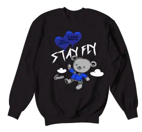 Retro 9 Racer Blue Sweater - Money Over Love - Black