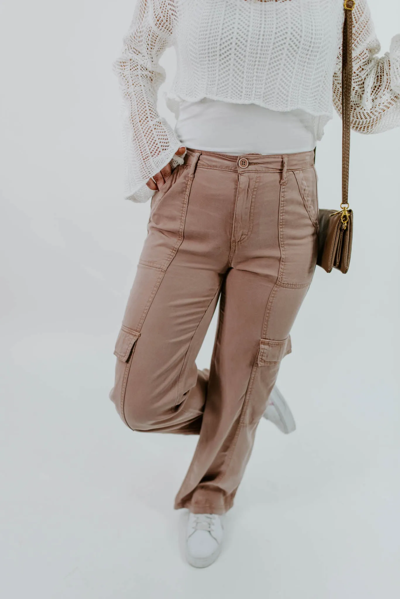 Risen Harlynn Mauve Cargo Pants