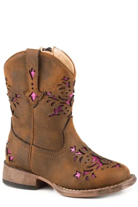 Roper Toddler Lola Boots with Pink Inlay