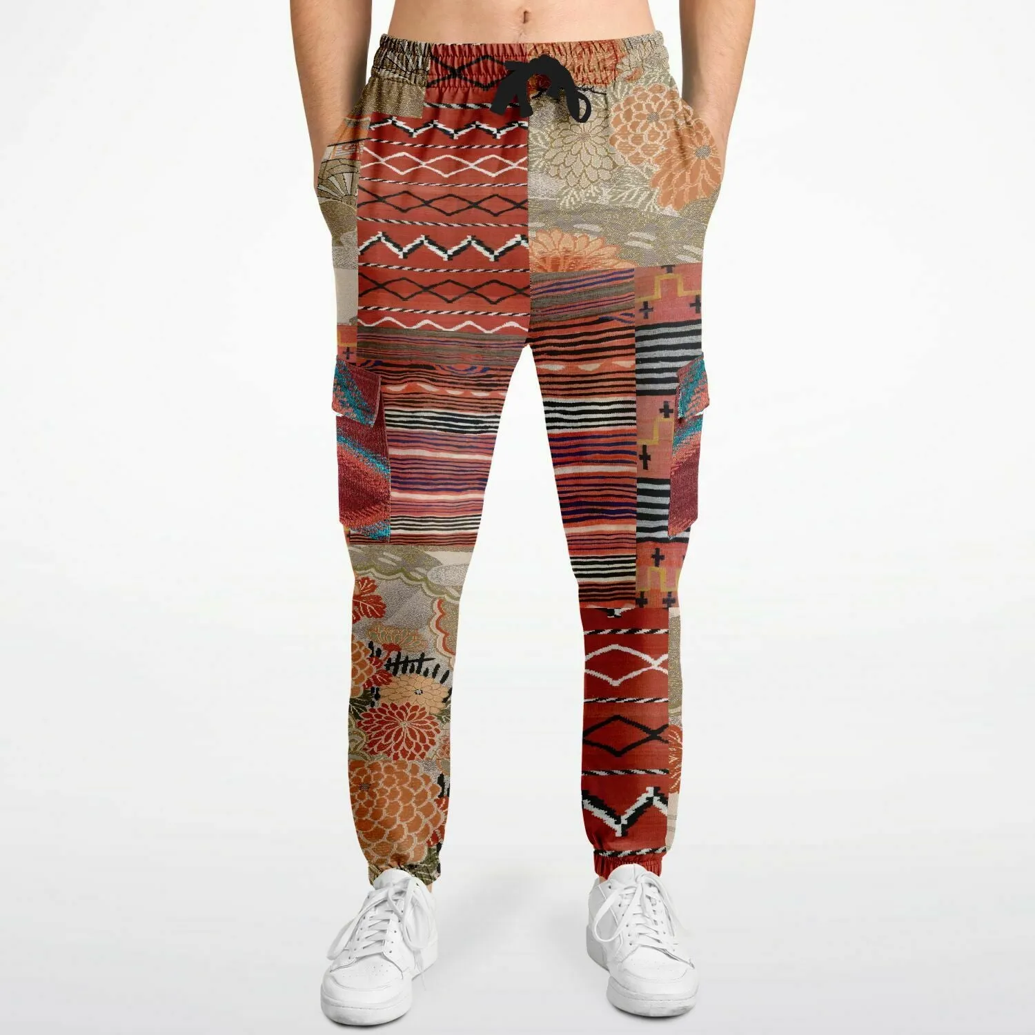 Sedona Orange Stripe Unisex Eco-Poly Cargo Joggers