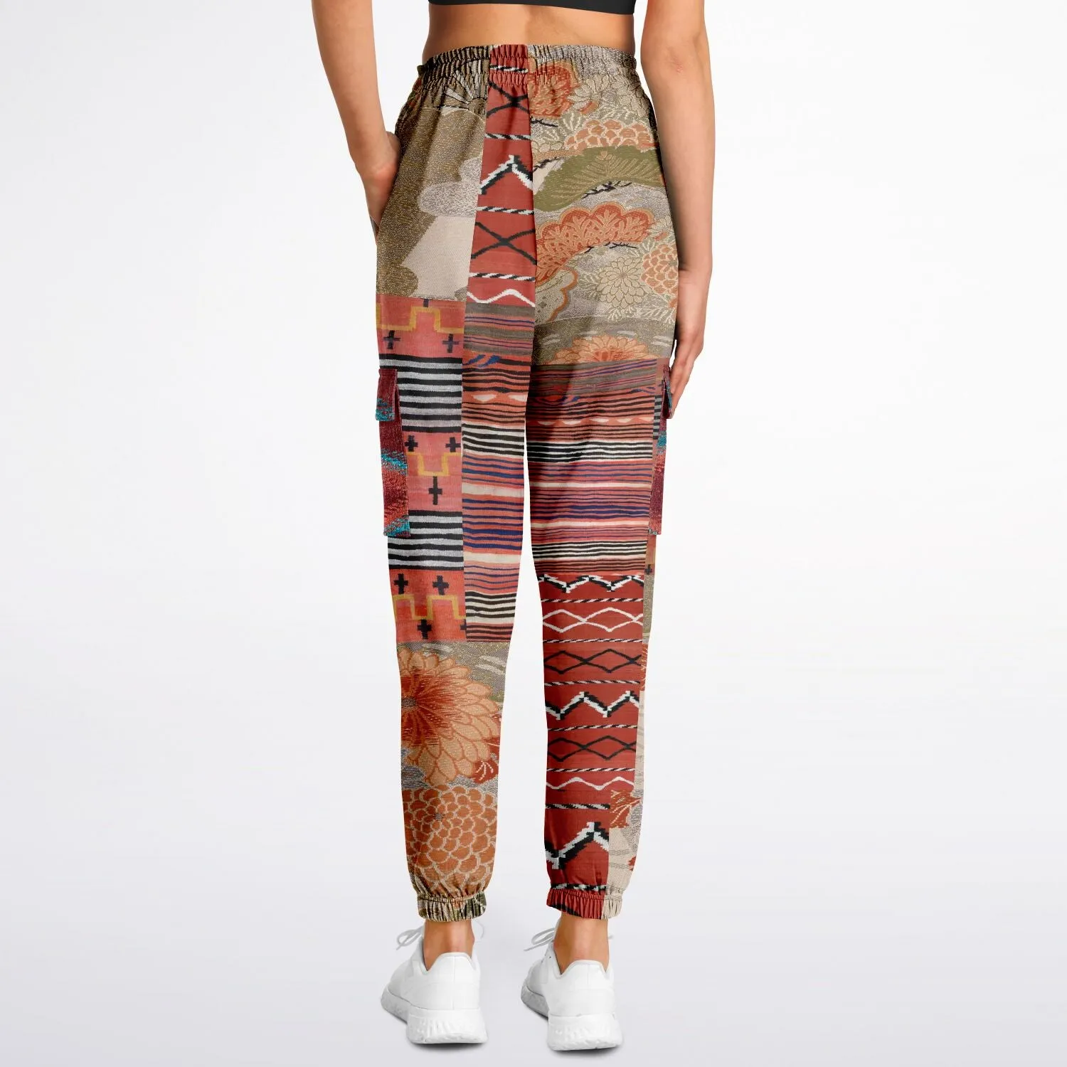 Sedona Orange Stripe Unisex Eco-Poly Cargo Joggers