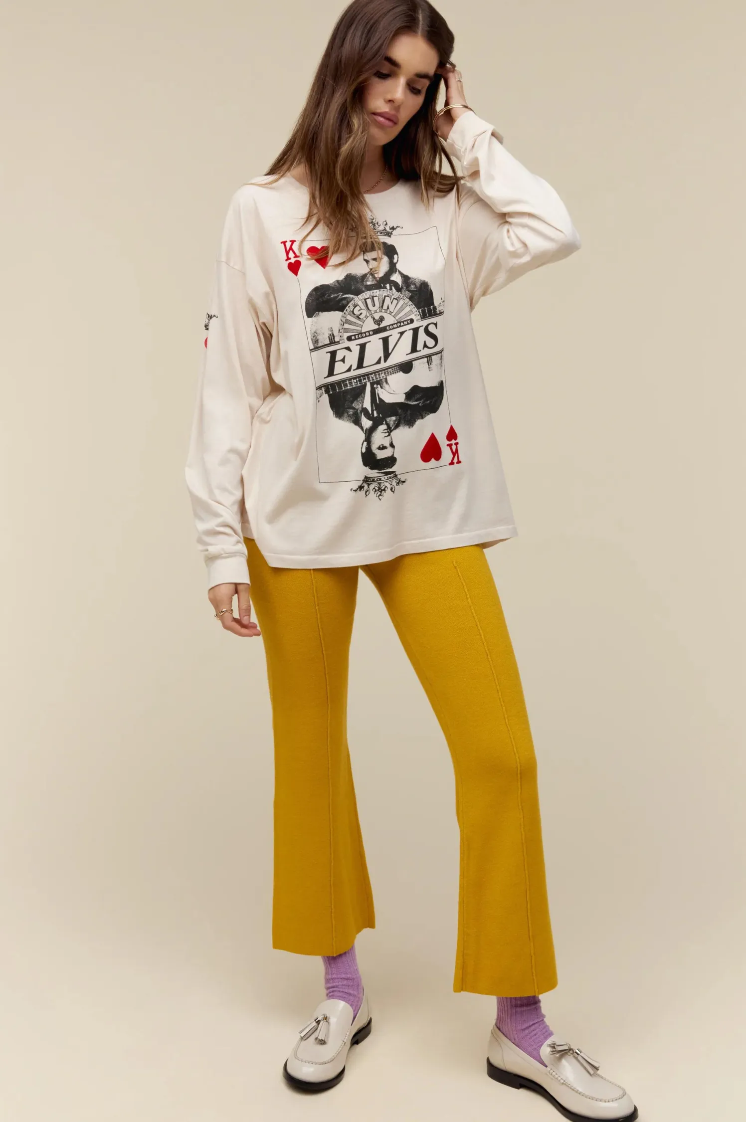 Sun Records x Elvis King of Hearts Long Sleeve Merch Tee